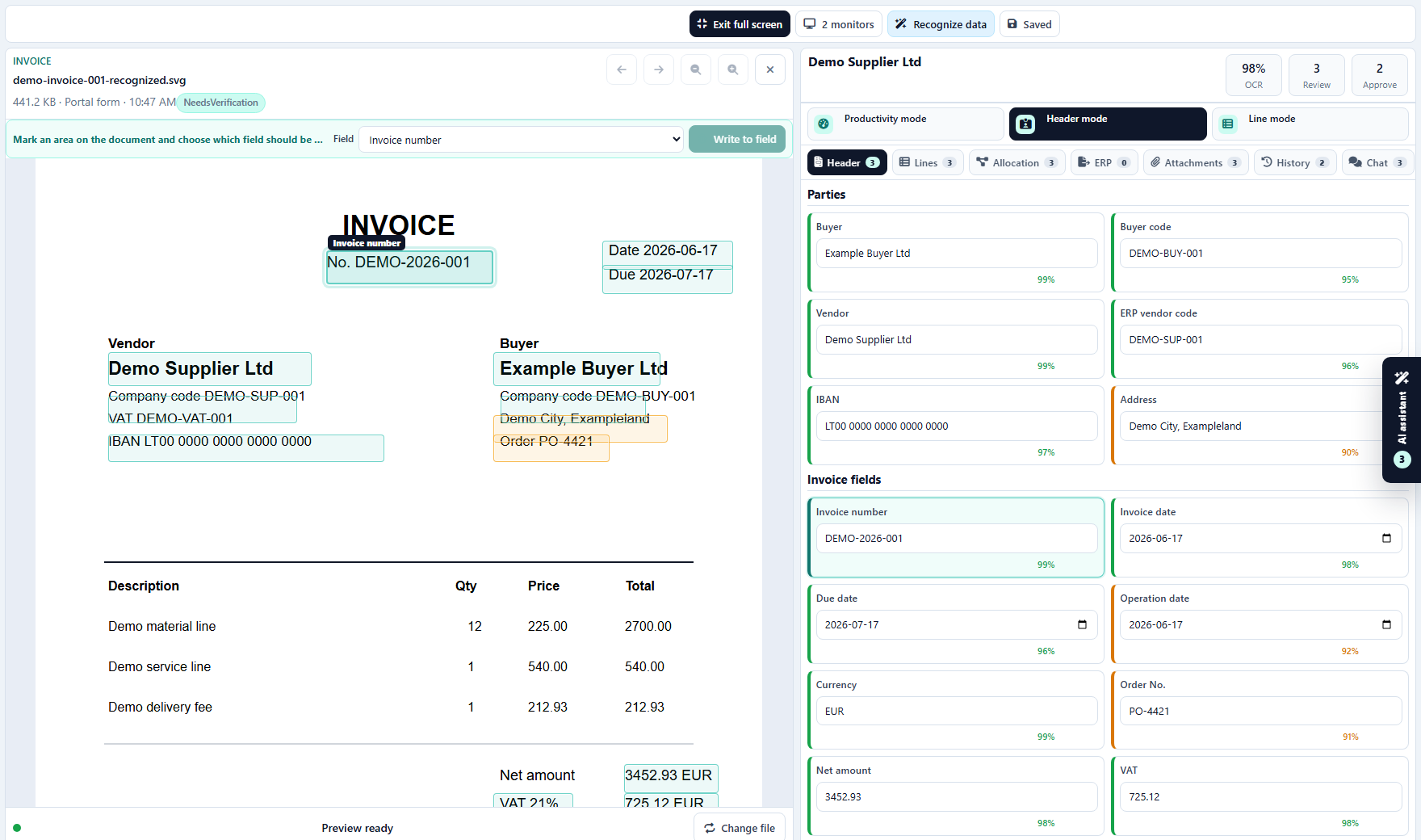 eDocify verification workbench screenshot